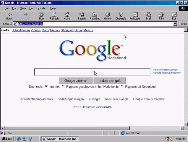 Internet Explorer 4.0 Attempting to Render Google.com (2012)